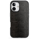 iPhone 16 Pro Max Dark Animal Print Pattern Snake Skin Black Impact Phone Case