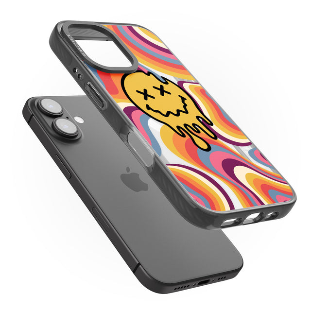 iPhone 16 Pro Max Trippy Face Melt Black Impact Phone Case