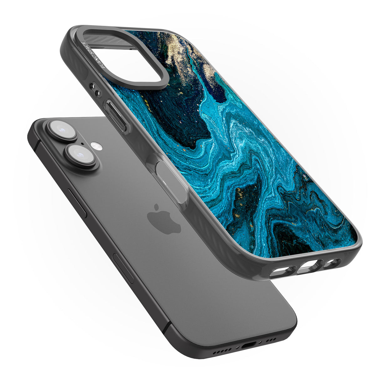 iPhone 16 Pro Max Saphire Lagoon Black Impact Phone Case