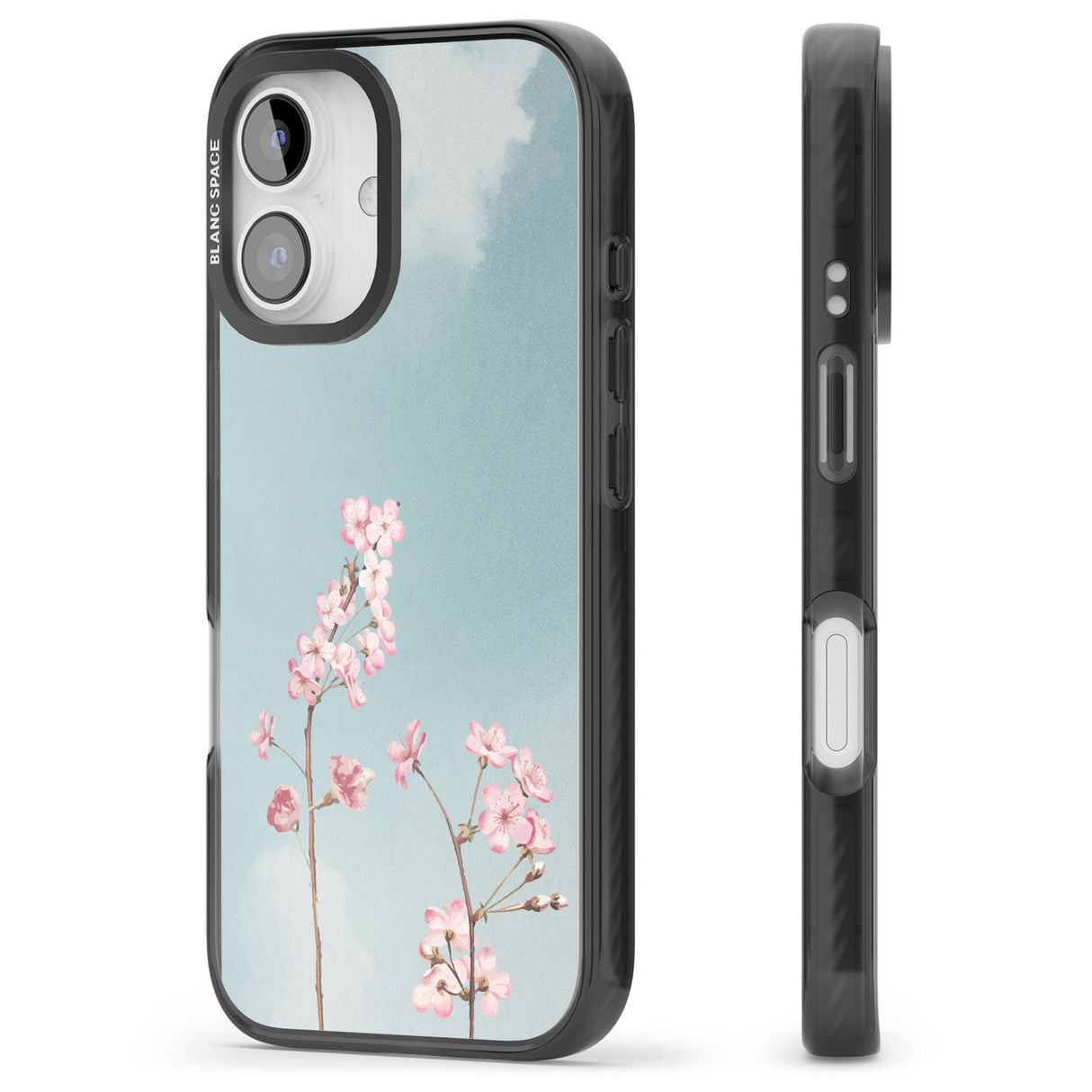 iPhone 16 Pro Max Blossom Flower Sky Black Impact Phone Case