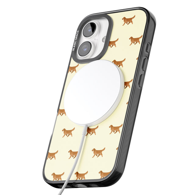 iPhone 16 Pro Max Golden Retriever Dog Pattern Black Impact Phone Case