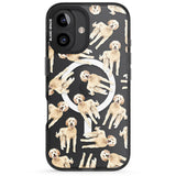 iPhone 16 Pro Max Goldendoodle Watercolour Dog Pattern Black Impact Phone Case