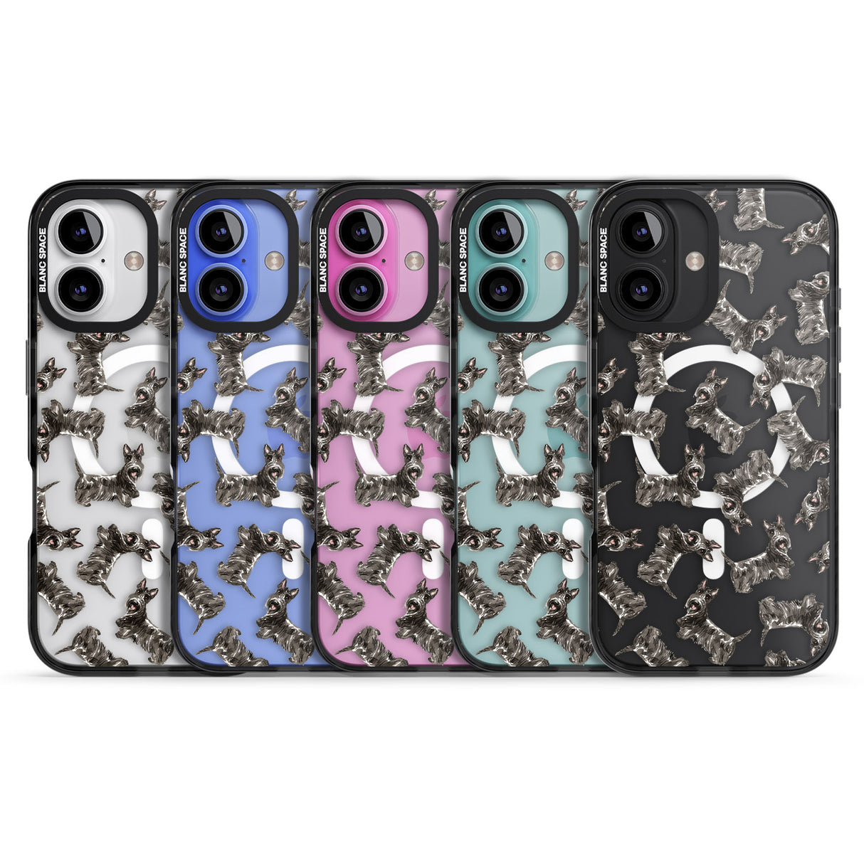 iPhone 16 Pro Max Scottish Terrier Watercolour Dog Pattern Black Impact Phone Case