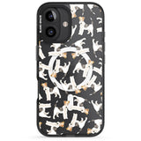 iPhone 16 Pro Max Wire Haired Fox Terrier Watercolour Dog Pattern Black Impact Phone Case