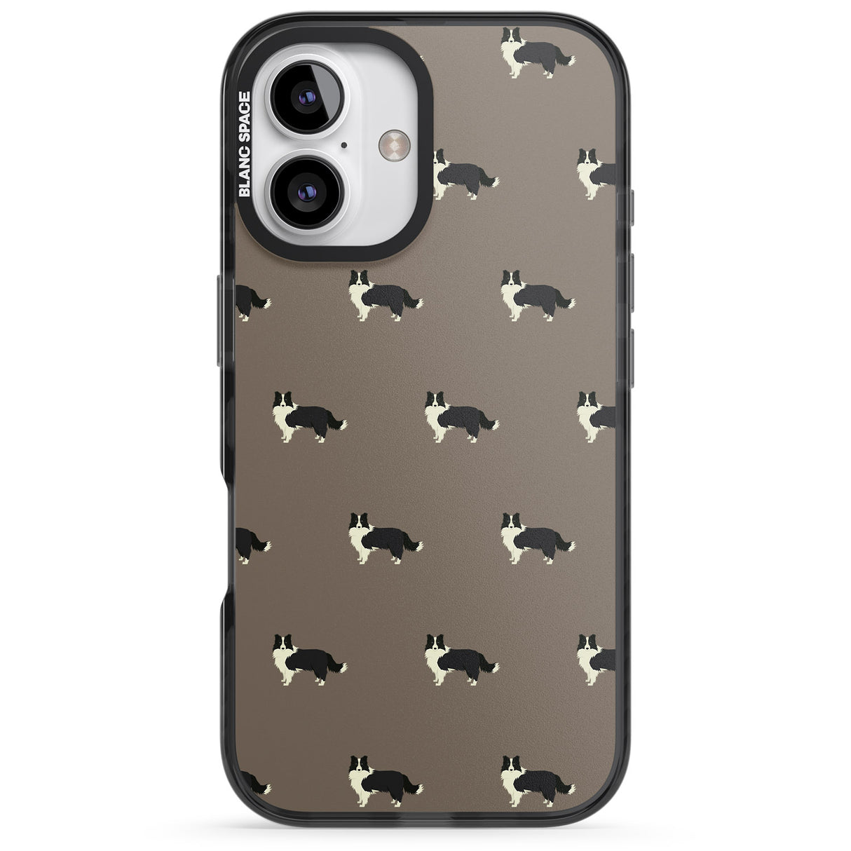 iPhone 16 Pro Max Border Collie Dog Pattern Black Impact Phone Case