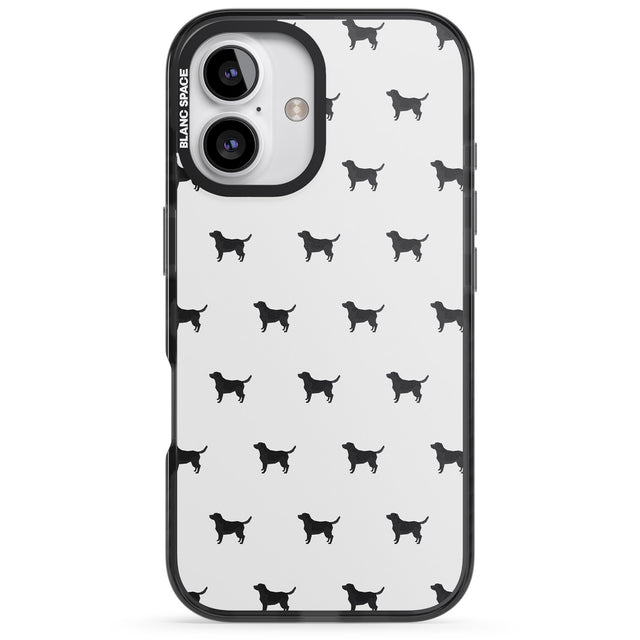 iPhone 16 Pro Max Black Labrador Dog Pattern Black Impact Phone Case