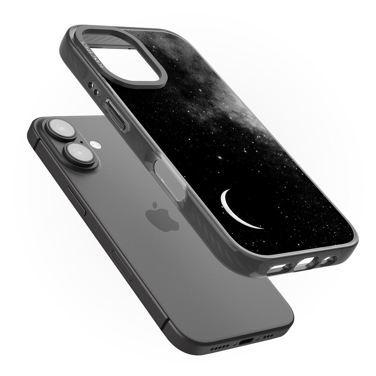 iPhone 16 Pro Max Night Sky Galaxies: Crescent Moon Black Impact Phone Case