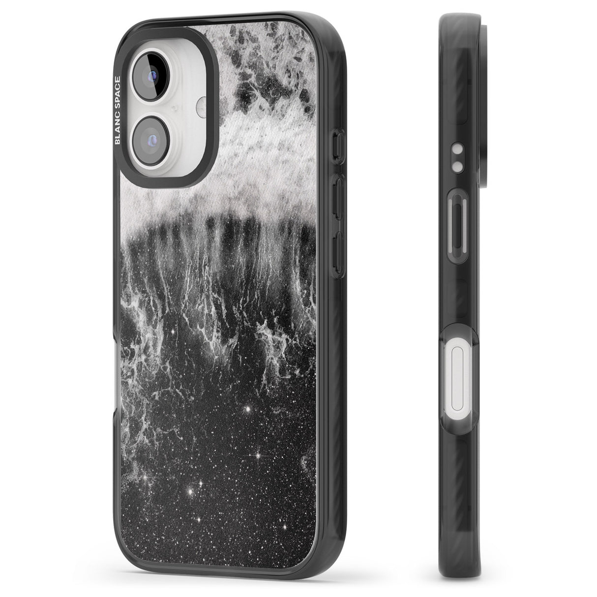 iPhone 16 Pro Max Ocean Wave Galaxy Print Black Impact Phone Case