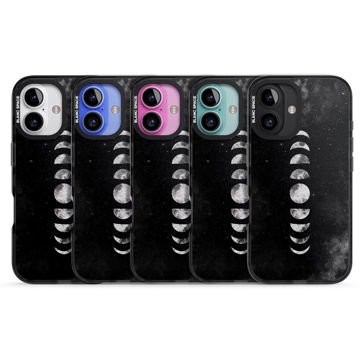 iPhone 16 Pro Max Watercolour Moon Phases Black Impact Phone Case