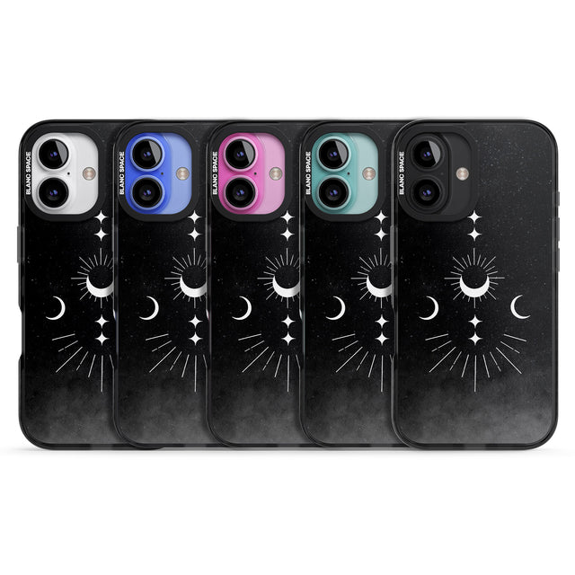 iPhone 16 Pro Max Small Moon Mandala Black Impact Phone Case