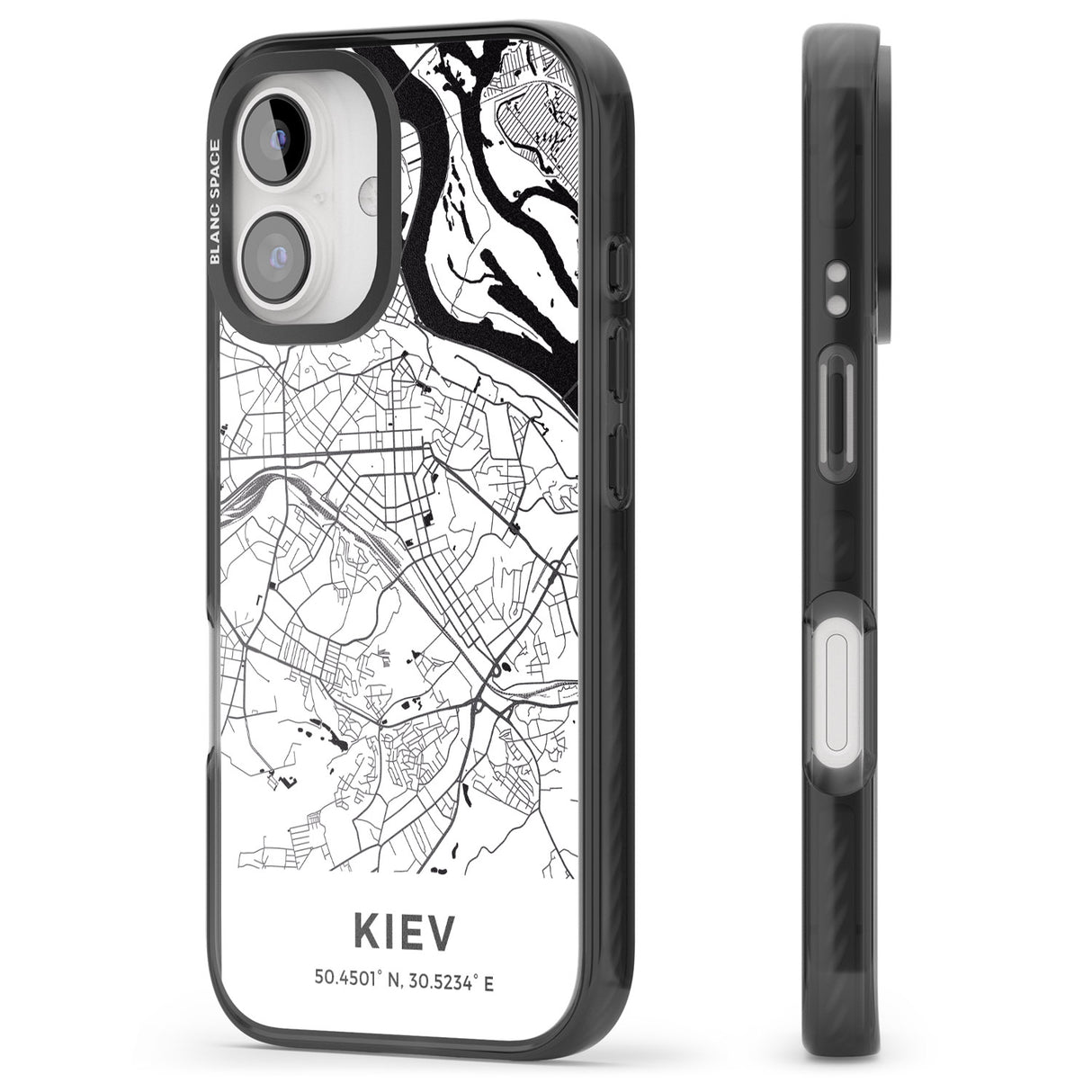 iPhone 16 Pro Max Map of Kiev, Ukraine Black Impact Phone Case