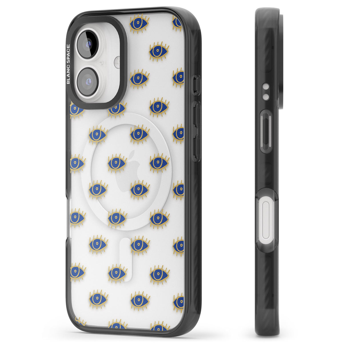 iPhone 16 Pro Max Gold Eyes (Clear) Psychedelic Eyes Pattern Black Impact Phone Case