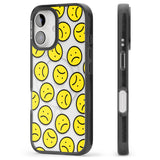 iPhone 16 Pro Max Sad Face Clear Pattern Black Impact Phone Case