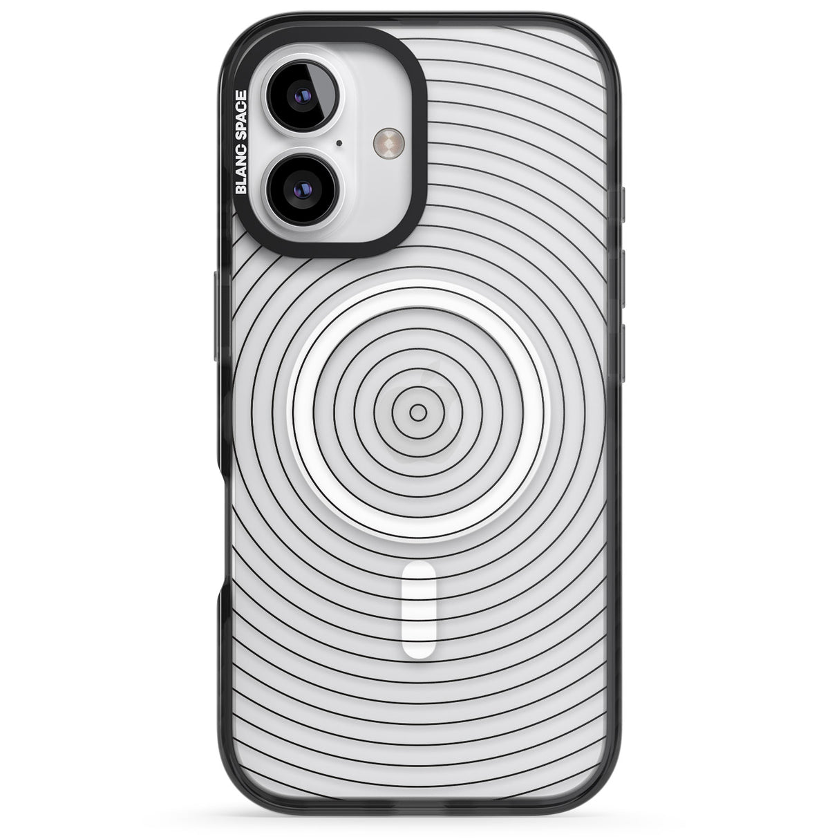 iPhone 16 Pro Max Abstract Lines: Circles Black Impact Phone Case