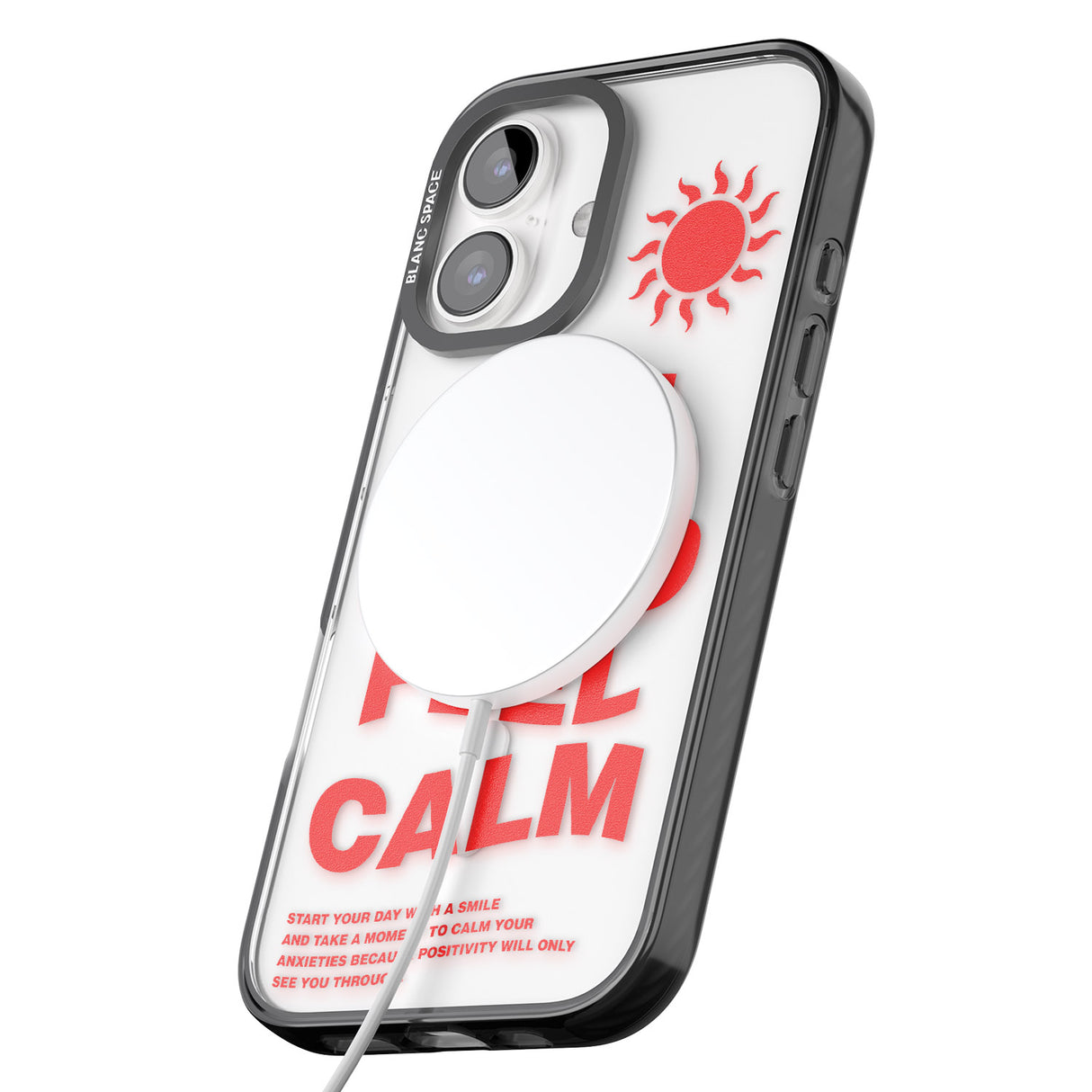 iPhone 16 Pro Max Feel Good Feel Calm (Red) Black Impact Phone Case