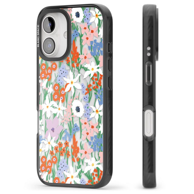 iPhone 16 Pro Max Springtime Meadow: Transparent Black Impact Phone Case