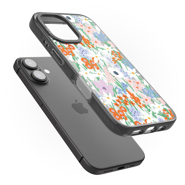 iPhone 16 Pro Max Springtime Meadow: Transparent Black Impact Phone Case