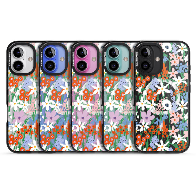 iPhone 16 Pro Max Springtime Meadow: Transparent Black Impact Phone Case