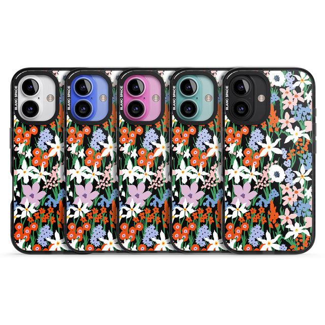 iPhone 16 Pro Max Springtime Meadow: Solid Black Impact Phone Case