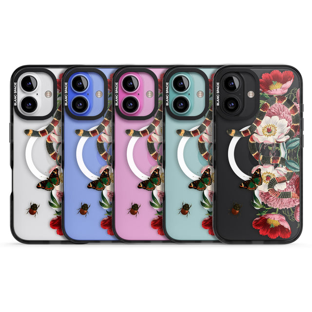 iPhone 16 Pro Max Floral Snake Black Impact Phone Case