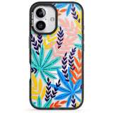 iPhone 16 Pro Max Tropical Palm Leaves Black Impact Phone Case