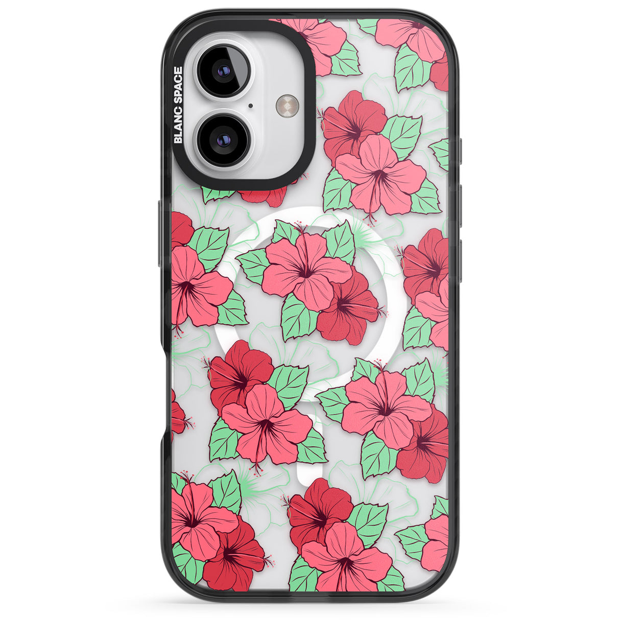 iPhone 16 Pro Max Pink Peony Black Impact Phone Case