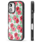 iPhone 16 Pro Max Pink Peony Black Impact Phone Case