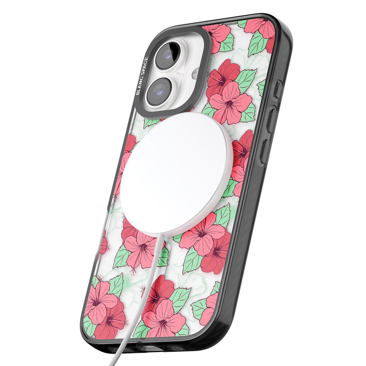 iPhone 16 Pro Max Pink Peony Black Impact Phone Case