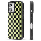 iPhone 16 Pro Max Black & Lime Check Black Impact Phone Case