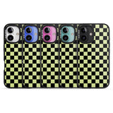 iPhone 16 Pro Max Black & Lime Check Black Impact Phone Case