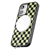 iPhone 16 Pro Max Black & Lime Check Black Impact Phone Case