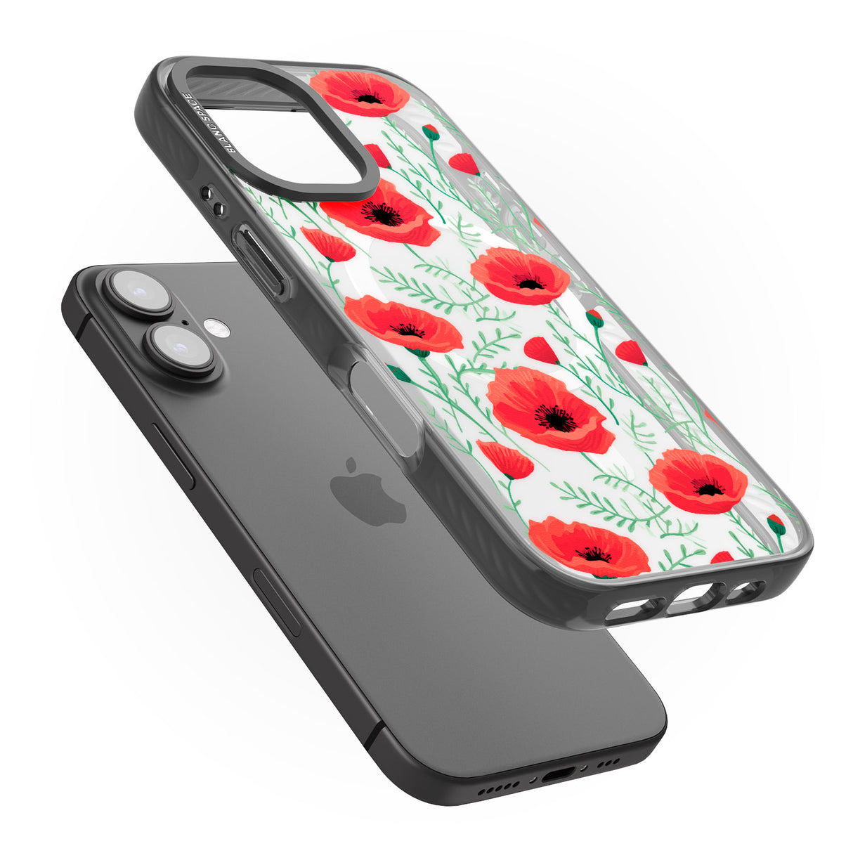 iPhone 16 Pro Max Poppy Garden Black Impact Phone Case