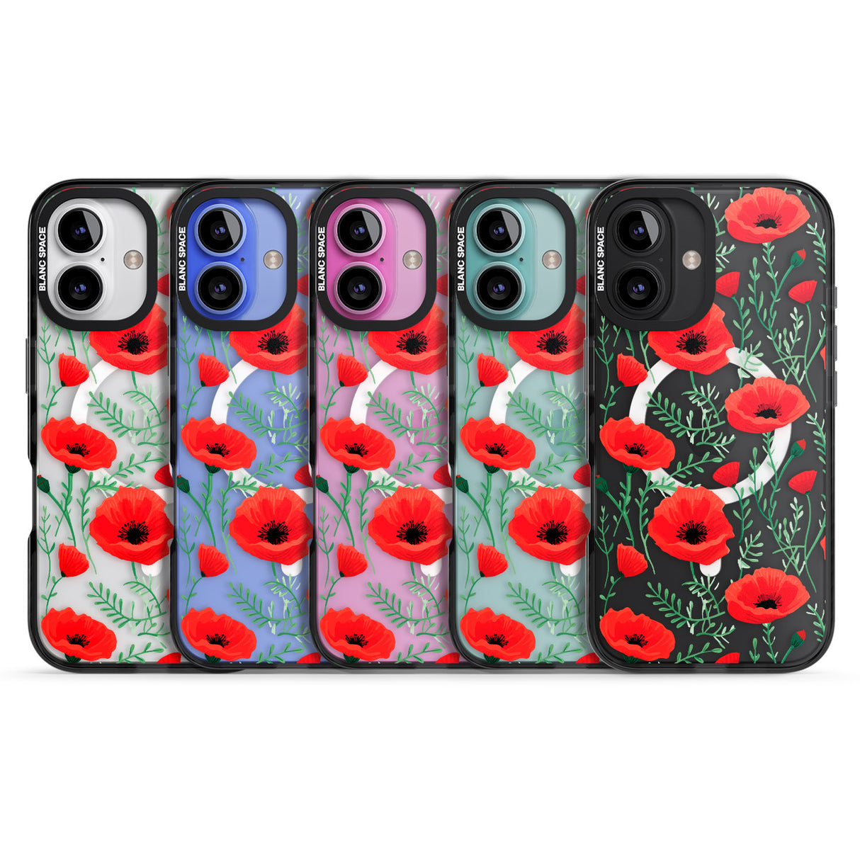 iPhone 16 Pro Max Poppy Garden Black Impact Phone Case