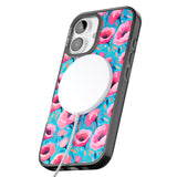 iPhone 16 Pro Max Tropical Pink Poppies Black Impact Phone Case