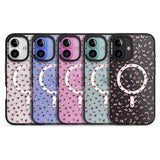 iPhone 16 Pro Max Small Pink Blossoms Transparent Design Black Impact Phone Case