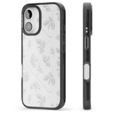 iPhone 16 Pro Max Grey Branches Vintage Botanical Black Impact Phone Case