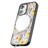 iPhone 16 Pro Max Yellow Blossoms Transparent Floral Black Impact Phone Case