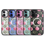 iPhone 16 Pro Max Roses & Eucalyptus Transparent Floral Black Impact Phone Case