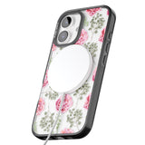 iPhone 16 Pro Max Roses & Eucalyptus Transparent Floral Black Impact Phone Case