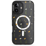 iPhone 16 Pro Max Pressed Flower Black Impact Phone Case