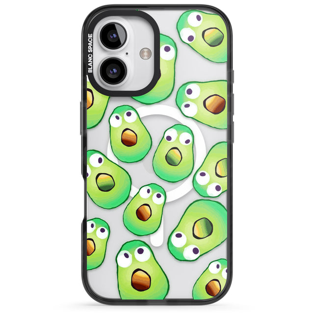 iPhone 16 Pro Max Shocked Avocados Black Impact Phone Case