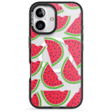 iPhone 16 Pro Max Watermelon Pattern Black Impact Phone Case