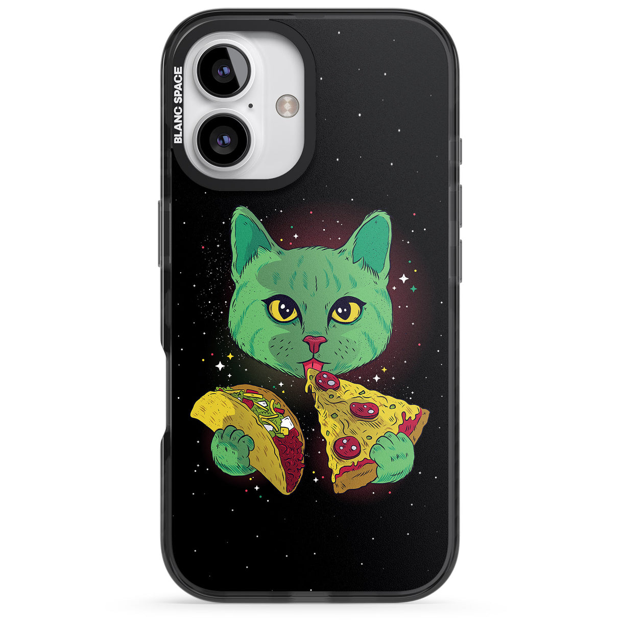 iPhone 16 Pro Max Pizza Purr Black Impact Phone Case