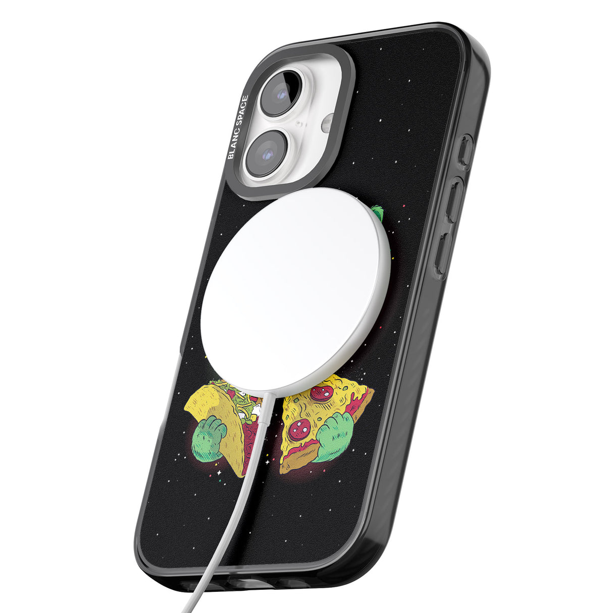 iPhone 16 Pro Max Pizza Purr Black Impact Phone Case