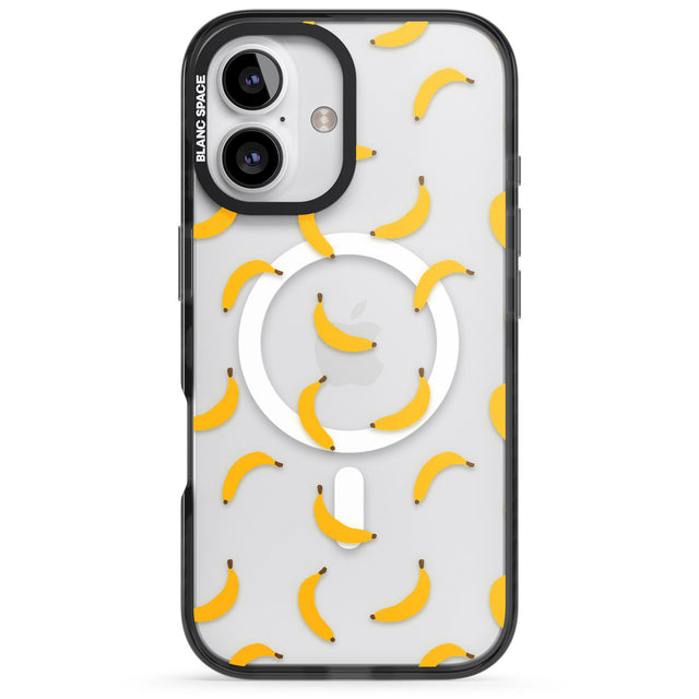 iPhone 16 Pro Max Banana Pattern Black Impact Phone Case