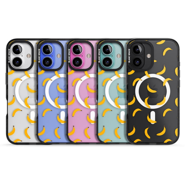 iPhone 16 Pro Max Banana Pattern Black Impact Phone Case