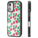 iPhone 16 Pro Max Strawberry Pattern Black Impact Phone Case