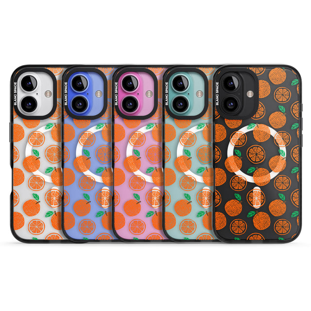 iPhone 16 Pro Max Orange Pattern Black Impact Phone Case