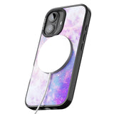 iPhone 16 Pro Max Purple & Blue Galaxy Pattern Design Black Impact Phone Case