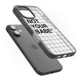 iPhone 16 Pro Max Grid Pattern Not Your Babe Black Impact Phone Case